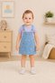 Baby Girl Heart Embroidered Short Sleeve Gilet Dress & Ribbed T-Shirt 2-Piece Set Summer 6-24 Months 100% Cotton - 2