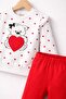 Baby Girl Heart Bear Printed 2-Piece Set Top and Bottom – Long Sleeve Sweatshirt & Sweatpants 3-6-9-12Months - 4