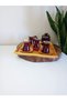 Gold Color Hand Painted Flower Patterned Square Tea, Coffee, Promise Engagement Decorative Serving Presentation Tray - 9