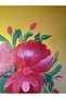 Gold Color Hand Painted Flower Patterned Square Tea, Coffee, Promise Engagement Decorative Serving Presentation Tray - 5