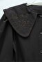 Baby Collar Embroidered Tie-Waist Poplin Shirt -K. Coffee - 4