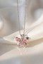 Butterflies for Love Steel Necklace with Zircon Stone