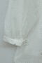 Baby collar lace pearl and stone detailed lined linen shirt - white - 4