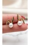 Rabbit Ear Design Pearl Earrings - Minimalist - Non-Tarnish - 4