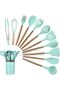 Silicone Utensils Set 12 Pcs, Silicone Spatula Wood Handle, Kitchen Tool Set