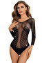 Women’s Body Stocking Lingerie – Mini Seamless Fishnet Mesh Bodystocking Teddy Bodysuit - 4