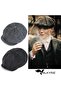 Unisex Gray Herringbone Cap Hat Vintage British Style 8-Slice Newsboy Cap - 4