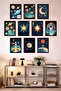 10-Piece Frame-Looking Space, Astronaut, Planet, Baby, Children's Room Painting Set 15X20 cm Mdf Uv Printing - 4