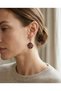 Bronze Earrings Authentic Jewelry Red Ruby Crystal Stone Round Topaz Model Vintage Women's Earrings