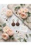 Bronze Earrings Authentic Jewelry Red Ruby Crystal Stone Round Topaz Model Vintage Women's Earrings - 5
