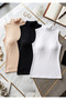 Women's 3-Pack Half Turtleneck Non-Padded Zero Sleeve Cotton Undershirt - Comfortable & Breathable Fabric