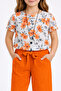 Özr 22504-26 Girl's Chiffon Blouse and Pants Set Floral Patterned Lined Summer 2-Piece Set - 4