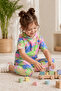 Girl's Tie-Dye Marbling Patterned Hooded Set with Kangaroo Pockets, Leggings, Top and Bottom Set, 18 Months–4 Years - 8