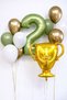 Football Birthday Balloon Set – Green & Gold Concept Number and Trophy Foil Balloon Party Set - 3