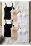 Women's 6-Pack 95% Cotton Ribbed Tank Top Set - Breathable & Soft Texture