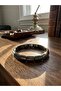 Hematite Natural Stone Slim Curved Block Unisex Bracelet - 2