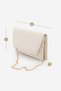 Women's Double-Eyed Gold Chain Magnet Closure Evening Dress Hand and Shoulder Bag Noreva Ecru - 9