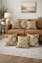 Cream Brown Geometric 6-Piece Throw Pillow Cover (43X43) – Double-Sided Printed