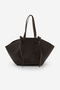 Women's Shopper Bag with Inner Bag, Straw Look Zippered Shoulder Bag, Heniza Brown Straw - 5