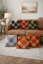 Colorful Plaid Patterned Double-Sided Digital Printing 43X43 6-Piece Throw Pillow Cover Sofa Pillow Case