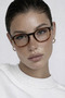 Square Oval Bone Transparent Women Men Unisex Blue Light Protection Screen Goggle Glasses - 2