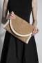 Women's Hand Knitted Magnet Closure Clutch & Portfolio Handbag Zolyan Ecru Wicker - 3