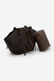 Women's Shopper Bag with Inner Bag, Straw Look Zippered Shoulder Bag, Heniza Brown Straw - 4