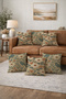 Set of 6 Throw Pillow Covers 43X43 cm |   Double Sided |   Flower & Bird Patterned Beige Green Vintage