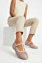 Mesh Embroidered and Embroidery-Detail Round Toe Luxury Women's Ballet Flats