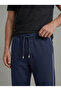 Men's Navy Blue Color Side Piping Baggy Sweatpants with Back Pockets, Comfortable Fit - 2