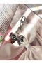 Shiny Bow Bag Charm Keychain Stylish Pearl Detailed Bag Charm Bag Ornament Thermos Accessory - 4