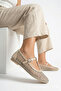 Mesh Embroidered and Embroidery-Detail Round Toe Luxury Women's Ballet Flats - 5