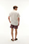 Men's Ecru Embroidered Resort Collar Linen Blend Short Sleeve Shirt - 2