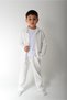 Boys' White Slim Fit Lycra Shirt+Badi+Jagger Bottom Set (100% Cotton) - 4