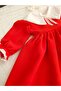 Red Scalloped Collar Dress - 3