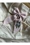 Vintage Style Hand Embroidered Floral Gardenia Bowknot Buckle - Powder Pink |   Handmade Fabric Ribbon Buckle |   Girls & Women - 2