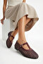 Mesh Embroidered and Embroidery-Detail Round Toe Luxury Women's Ballet Flats - 3