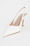 Parla White Patent Leather Open Back Pointed Toe Women's Heeled Shoes - 6