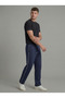 Men's Navy Blue Color Side Piping Baggy Sweatpants with Back Pockets, Comfortable Fit - 3