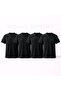 Unisex Basic Cut 100% Cotton Soft Textured Black Crew Neck T-Shirt 4-Pack