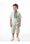 Boy's Summer Folarli 2-Piece Top and Bottom Set (Shirt + Shorts) 4-8 Years 6617 Light Blue