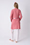 Maternity Pajamas Dressing Gown 3-Piece Set Lace Collar Pocketed Buttoned Breastfeeding Cotton Viscose Maternity Pajamas - 6