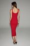 Tresney Women's Soft and Stretchy Fabric U-Neck Slim Fit Long Red Dress - 5
