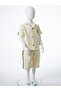 Boy's Summer 2-Piece Top and Bottom Set (Shirt + Shorts) 1-5 Years 6231 Cream - 4