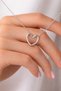 316L Steel Silver Color Heart Pendant Women's Elegant Minimal Gift Necklace - 3