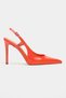 Ladonia Orange Patent Leather Back Open Buckle Detail Women's Heeled Shoes - 2