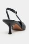 Megy Black Matte Back Open Buckle Detail Pointed Toe Women's Heeled Shoes - 8