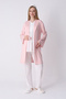 Ribbed Sleeves, Laced Maternity Nightgown and Dressing Gown Set – Breastfeeding-Friendly Set