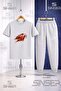 Children's Flame Basketball Printed T-Shirt Tracksuit Set