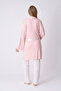 Ribbed Sleeves, Laced Maternity Nightgown and Dressing Gown Set – Breastfeeding-Friendly Set - 7